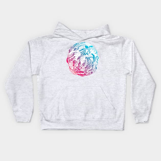 Dual Color Abstract Wave of Thoughts No 1 Kids Hoodie by kenallouis